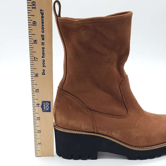Paul Green NEWBURY Suede Wedge Boot Brown Platform Chunky Lug Sole Size 8.5 - Picture 7 of 9